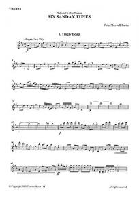 Peter Maxwell Davies: Six Sanday Tunes (Three Violins Performance Score)