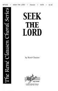 Rene Clausen: Seek The Lord (SATB)