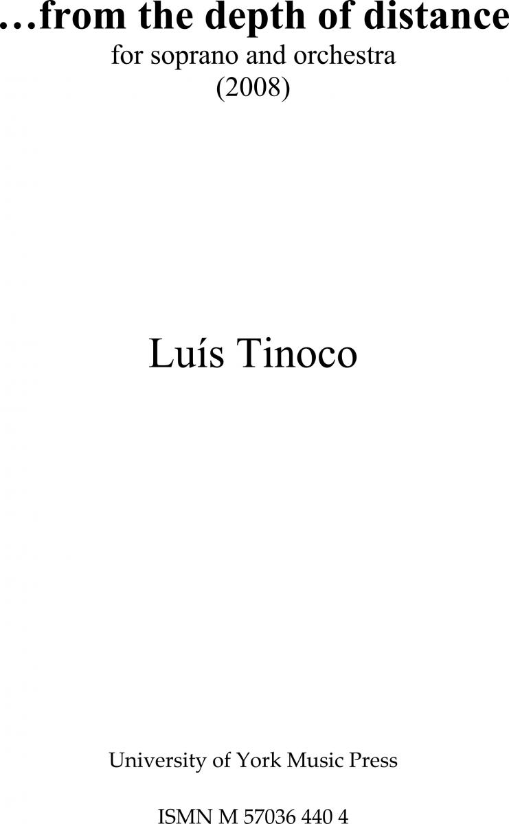 Lus Tinoco: From The Depth Of Distance (Study Score)