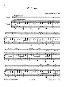 Oskar Rieding: Waltz For Violin And Piano Op.22 No.2