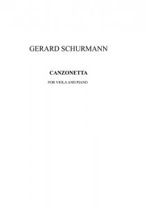 Gerard Schurmann: Canzonetta (Viola/Piano)