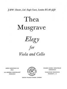 Thea Musgrave: Elegy For Viola And Cello