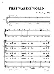 Burgon: First Was The World (Vocal Score)