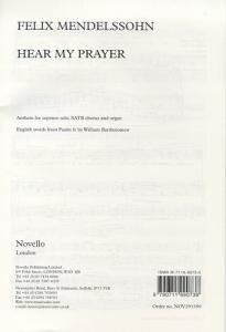 Felix Mendelssohn: Hear My Prayer (Soprano/SATB)