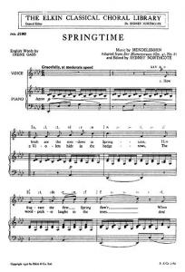 Felix Mendelssohn: Springtime Unison/Piano