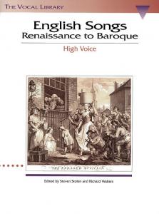 English Songs Renaissance To Baroque - High Voice