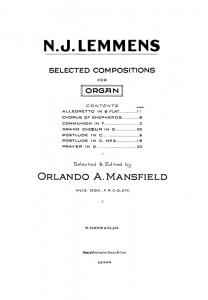 Jaak Nikolaas Lemmens: Selected Compositions Organ