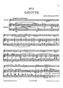 Gustav Ellerton: Gavotte For Violin And Piano Op.21 No.3