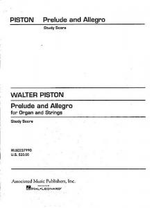 Walter Piston: Prelude And Allegro For Organ And Strings (Study Score)