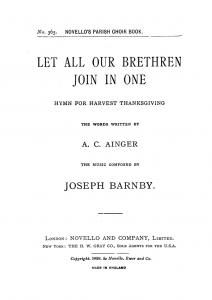 Sir Joseph Barnby: Let All Our Brethren Join In One Satb/Organ