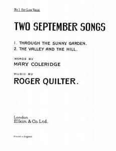 Roger Quilter: Two September Songs Op.18 Nos. 5 And 6 (Low Voice)