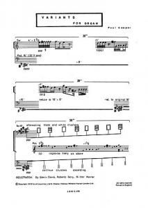 Paul Cooper: Variants For Organ