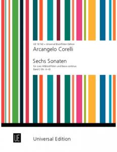 CORELLI SIX SONATAS Altblockflöjt Del 2