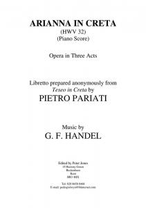 G.F. Handel: Arianna In Creta HWV 32 - Full Score