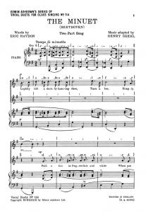 Beethoven: The Minuet (2 Part/Piano) Arr. Geehl