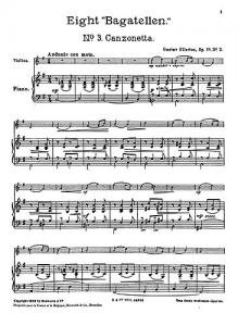 Gustav Ellerton: Canzonetta For Violin And Piano Op.18 No.3
