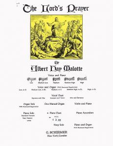 Albert Hay Malotte: The Lord's Prayer (Piano Duet)