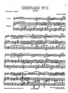 Franz Drdla: Serenade For Violin And Piano No.2