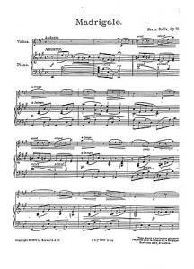 Franz Drdla: Madrigal For Violin And Piano Op.25