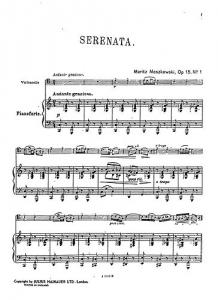 Moritz Moszkowski: Serenade For Cello And Piano Op.15 No.1