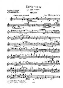 Jean Sibelius: Devotion Op.77 No.2 (Violin and Piano)