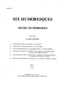 Longmire, J: Six Humoresques: Pf
