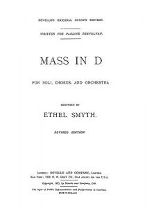 Ethel Smyth: Mass In D (Vocal Score)