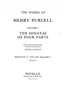 Henry Purcell: 10 Sonatas Of Four Parts Violin 2 (Sonatas V-VII)