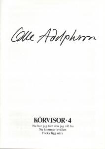 Olle Adolphson: Körvisor 4 (SATB)