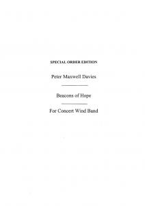 Peter Maxwell Davies: Beacons Of Hope (Score)