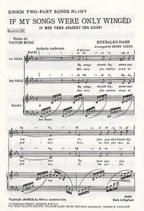 Reynaldo Hahn: If My Songs Were Only Winged (Si Mes Vers Avaient Des Ailes!)