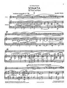 Alan Paul: Sonata For Viola And Piano