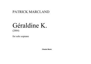 Patrick Marcland: Géraldine K.