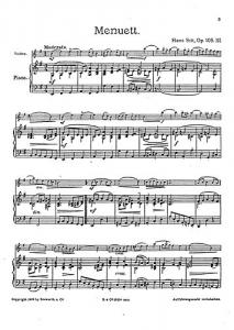 Sitt, H Menuet Souvenir Suite Op.105/3 Vln/Pf