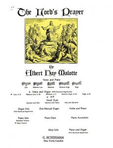 Albert Hay Malotte: The Lord's Prayer (Low Voice/Organ)