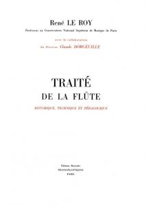 Rene Le Roy: Traite De La Flute