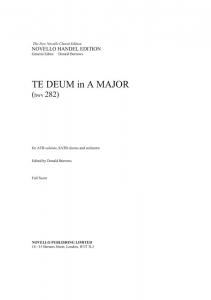 G. F. Handel: Te Deum in A Major (Edited by Donald Burrows) - Score