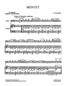 Valensin: Minuet for Cello and Piano