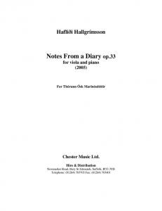 Haflidi Hallgrimsson: Notes From A Diary Op. 33