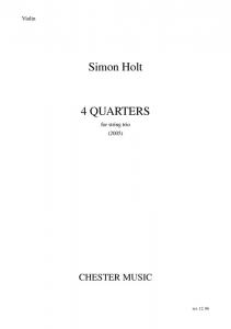 Simon Holt: 4 Quarters (Score)