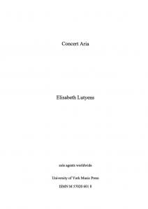 Elisabeth Lutyens: Concert Aria ('Dialogo') Op.142