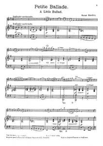 Oskar Rieding: Petite Ballade For Violin And Piano