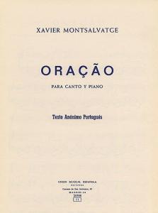 Montsalvatge Oracao Voice/piano