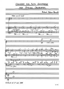 Richard Rodney Bennett: Saxophone Concerto For Alto Sax And Piano