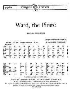 Ralph Vaughan Williams: Ward The Pirate (TTBB Tonic Sol-Fa)