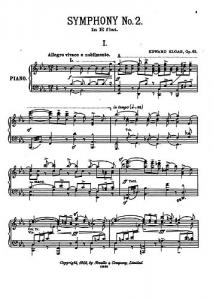 Elgar: Symphony No.2 In E Flat for Piano