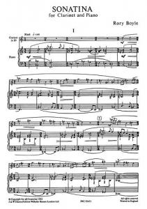 Boyle: Sonatina for Clarinet and Piano