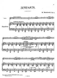 Moritz Moszkowski: Serenade For Violin And Piano Op.15 No.1
