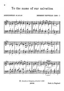 Herbert Howells: To The Name Of Our Salvation for SATB Chorus