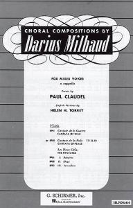 Darius Milhaud: Cantate De La Paix